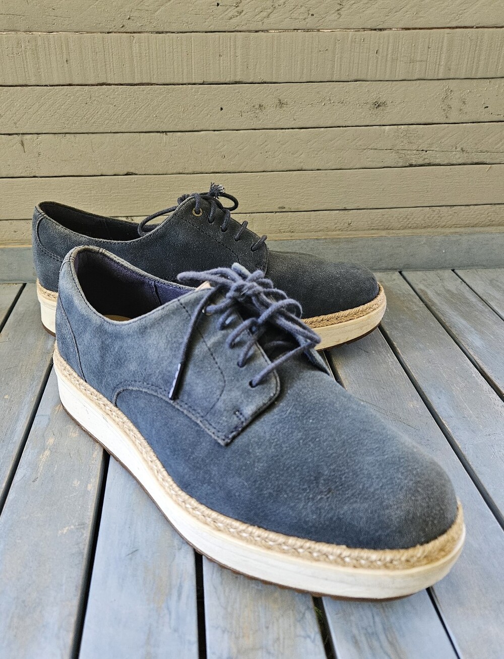 CLARKS Teadale Rhea Women's Platform Shoe - Navy Suede Women's Size 7
